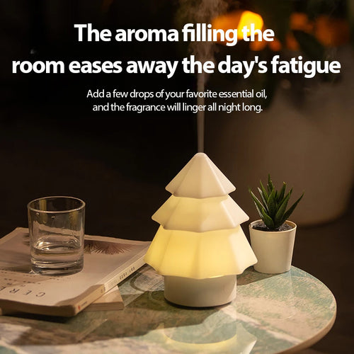 Christmas Tree Aroma Humidifier, 7 Color Light, 120ml, USB Essential Oil Diffuser, Quiet Cool Mist, for Home Office Travel