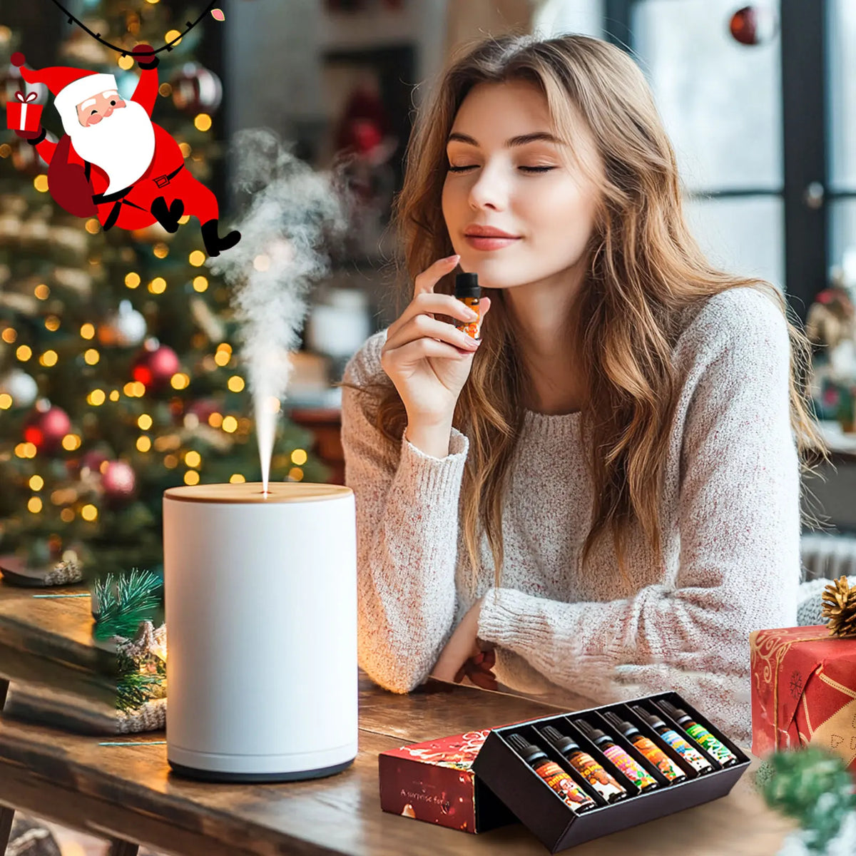 6PC/1PC 10ML Merry Christmas Fragrance Oils Long-Lasting Fragrance Christmas Candle Gifts Box Christmas Crafts DIY Humidifier